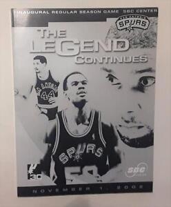 San Antonio Spurs Toronto Raptors Nov 1 2002 Program Inaugural Game SBC Center