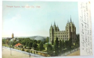 Postal de colección Temple Square Salt Lake City Utah usada sin publicar niñas Alemania - Imagen 1 de 9