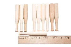 250- 4" long x 5/16" thick Baseball Bat Mini Wood Bat Small Baseball Bat Decor - Picture 1 of 10