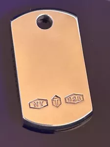 Tiffany & Co Silver 925 Makers ID Dog Tag Pendant ONLY, 16.5 grams NO CHAIN - Picture 1 of 10