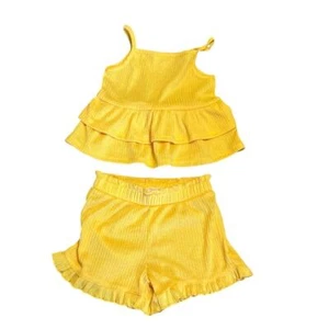 Btween Set Ruffle Tank & Shorts Girls Size 6 Orange / Yellow apricot  Boutique - Picture 1 of 8