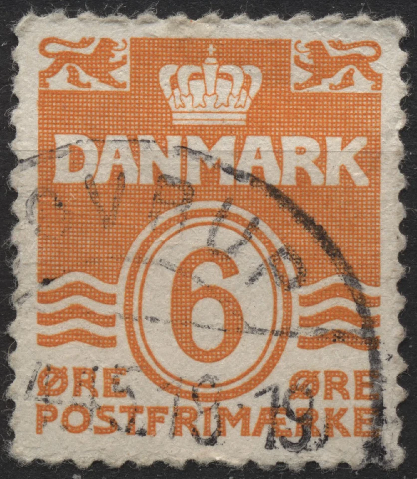 Dinamarca 1933 224C 6º naranja (’40) número usado Foto 1 de 1