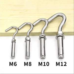 M6 M8 M10 M12 Expansion Hook 304 Stainless Steel Open Hook Screw Anchor Bolt New - Picture 1 of 7