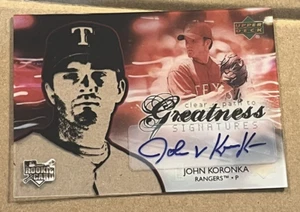 2006 UPPER DECK CLEAR PATH TO GREATNESS - JOHN KORONKA RANGER ROOKIE AUTOGRAPH - Picture 1 of 2