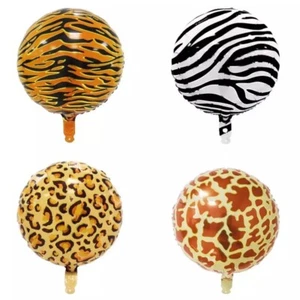 8 pcs Safari print Foil Balloons Leopard Zebra Tiger Giraffe Print - Picture 1 of 6