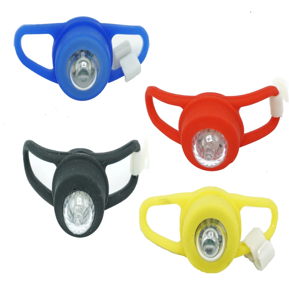LED Silicone Mountain Bike Bicycle Front Lights Push Cycle Light Lamp Clip - Image 1 of 1