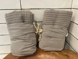 Restoration Hardware Pick Stitch Cotton Matlasse 2pc Standard Shams / Fog $258 - Picture 1 of 8