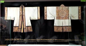 Vintage DRAGON ROBES of China's Last Dynasty Poster SAN DIEGO MUSEUM 1990 - Picture 1 of 12