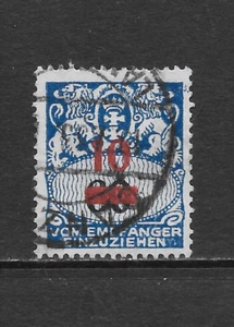 DANZIG SCOTT J41 USED VF - 1932 10pf on 60pf BLUE & BLACK POSTAGE DUE ISSUE - Picture 1 of 2