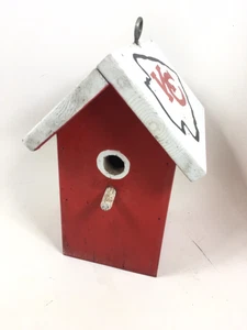 Kansas City Chiefs Hand Crafted Used Birdhouse - NFL Football Red - Imagen 1 de 10