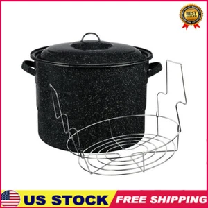 21.5-Quart Water Bath Canner Jar Rack Porcelain Dishwasher Safe Fruits Pickles - Picture 1 of 6