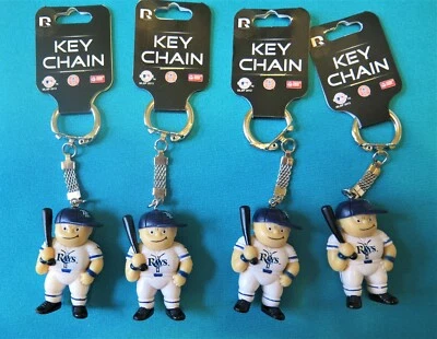 FOUR (4) TAMPA BAY RAYS PLASTIC, BASEBALL PLAYER KEY CHAINS FROM RICO INDUSTRIES - Image 1 of 2