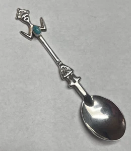 Vintage Indianer Navajo Sterling Türkis Yei Löffel - Bild 1 von 6