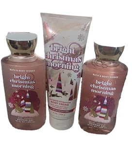 Bath & Body Works gel doccia 2 lucidi mattina di Natale, 1 crema corpo, pacchetto - Foto 1 di 1
