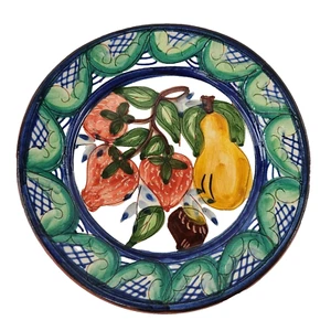 Olaria Jose Cartaxo J.P. Corval Portugal Handcrafted Terra Cotta Plate Fruit 6" - Picture 1 of 20