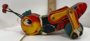#678 Kriss Kricket Pull Toy Vintage Fisher Price Cricket Grasshopper  Kris - Picture 1 of 6