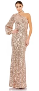 IEENA Mac Duggal Gown Dress Gr.8 Rose Rosa Pailletten One Shoulder Trompete 26717 - Bild 1 von 13