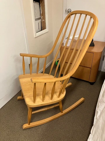 solid wood rocking chair - perfect for nursery-excellent condition Cover