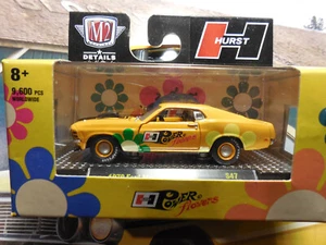 M2 MACHINES 2022 HURST POWER FLOWERS 1970 FORD MUSTANG 428 SCJ YELLOW FREE SHIP - Picture 1 of 3