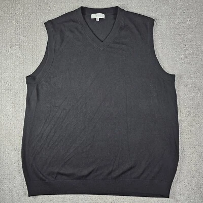 Colete Suéter Turnberry 100% Extra Fino Lã Merino Preto Golfe Masculino 2XT 2XLT - Imagem 1 de 4