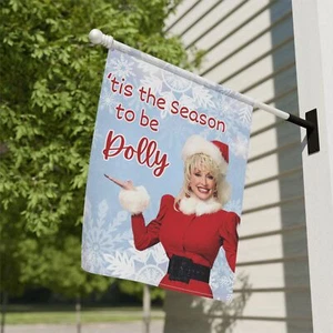Dolly Christmas House Flag, Tis the Season, Outdoor Decor, Music, House Banner - Picture 1 of 6