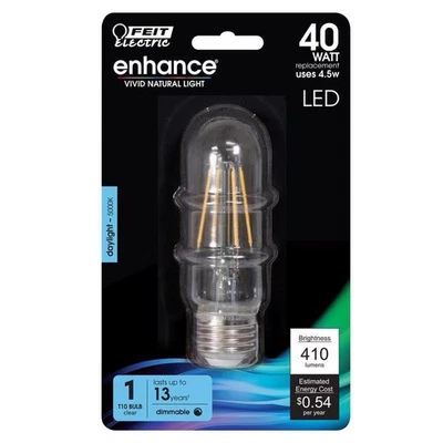 Feit Electric Bpt1040/950carp 4.5 Watt E26 T10 Daylight Led Dimmable Light Bulb - Image 1 of 2