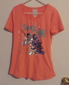 Belle du Jour "unicorn vibes" sequin shirt - Picture 1 of 3