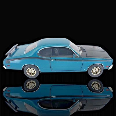 Johnny Lightning 1:24 1971 普利茅斯掸子 340 蓝色压铸 — 第 1/4 张图片