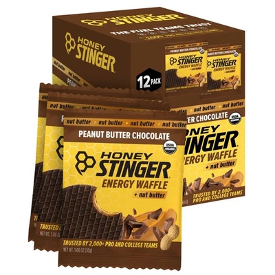 Honey Stinger Gluten Free Energy Waffles 12 Pack PEANUT BUTTER CHOCOLATE - Image 1 of 2