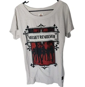 Damen Vintage Stil T-Shirt Samt Revolver gerahmt Band Foto & Logo von Trunk LTD - Bild 1 von 15