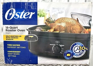 Oster 18-Quart Roaster Oven Black Self-Basting Lid Defrost Keep Warm Setting - Picture 1 of 11