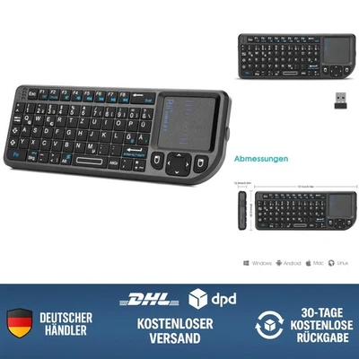 Praktische Mini Tastatur Wireless mit QWERTZ-Layout und Touchpad - Plug & Play - Bild 1 von 4