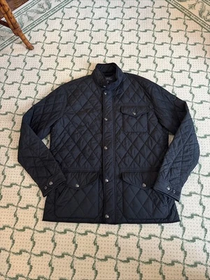 Polo Ralph Lauren NEGRO SÓLIDO ACOLCHADO Chaqueta de Granero Para Hombre XL Alto PARCHE PONY $368 Foto 1 de 4