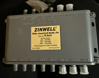 ZINWELL MS6X8WB-Z WideBand 6x8 MultiSwitch Ka/Ku OLD WB68 DIRECTV UP TO 8 RECEIV - Image 1 of 2
