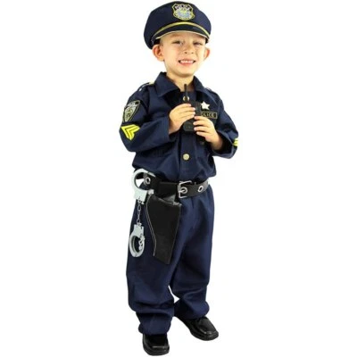 Fantasia de policial infantil luxo cosplay policial sênior uniforme masculino  - Imagem 1 de 4