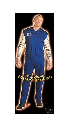 Fantasia masculina de condenado tatuada - Imagem 1 de 1