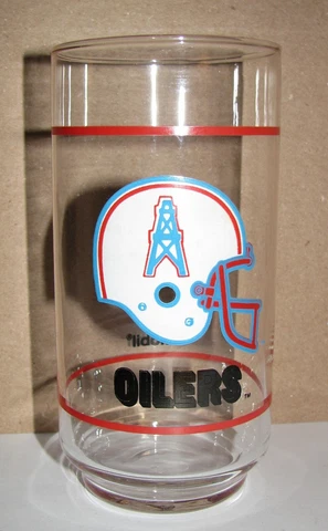 Vintage NFL Houston Oilers 5.5" Tumbler/Tall Drinking Glass  Mobil Cover