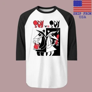 Spy vs Spy Men's Raglan Black Size S-2XL - Picture 1 of 1