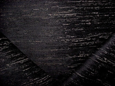 20-3/4Y Lee Jofa 2014125 Noor Black Charcoal Strie Chenille Upholstery Fabric - Image 1 of 4