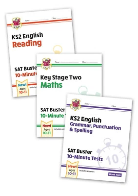 CGP Complete KS2 Maths and English 10-Minute Test SAT Buster Book 2 Bundle (for  - Image 1 of 4