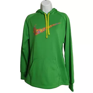 Nike Swoosh Felpa con Cappuccio Donna Pull Over Vestibilità Termica Fori Pollice Just do it Verde M - Foto 1 di 12