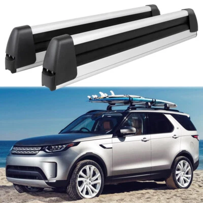 Barras transversales portaequipajes de techo superior para esquís de snowboard con bloqueo para Land Rover Discovery Foto 1 de 4
