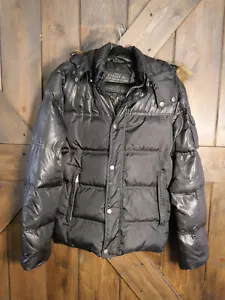 GUESS Men's Puffer Jacket With Faux Fur Hood Size Small - Picture 1 of 4
