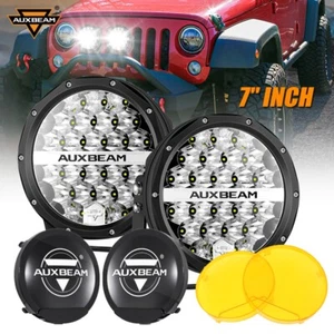 AUXBEAM 2X 7"inch Round LED Work Light Off road Light Spot Pods+Cover For Jeep - Bild 1 von 12
