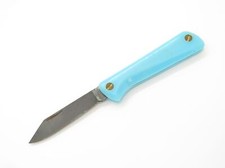 Vintage 1970s Explorer Seki Japan 4" Blue Handle Folding Pocket Knife