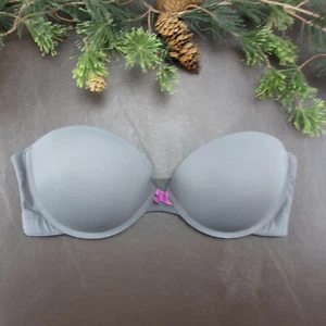 Xhilaration Bra Size 36C Gray Strapless Padded Underwire Adjustable Clasp Back - Picture 1 of 9