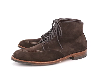 WORN 10x | $683 ALDEN 12 E CHOCOLATE BROWN SUEDE D5912C SPLIT TOE NST BOOT - Image 1 of 4