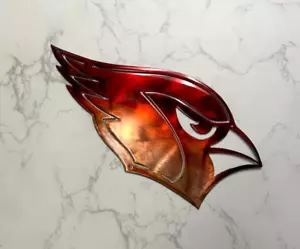 AZ Cardinals Metal Wall Art - Copper/Red - 10" x 9" - Picture 1 of 3
