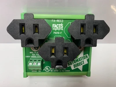 Automation Direct FA-REC3 15A 120VAC Receptacle DIN Rail Mounted - Image 1 of 4