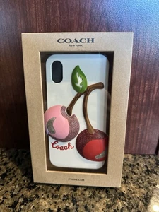 Coach CHERRIES iPhone CASE X/XS Red Pink - Picture 1 of 3